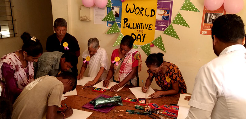 Patients celebrating World Palliative Day, at the Palliative Care Unit