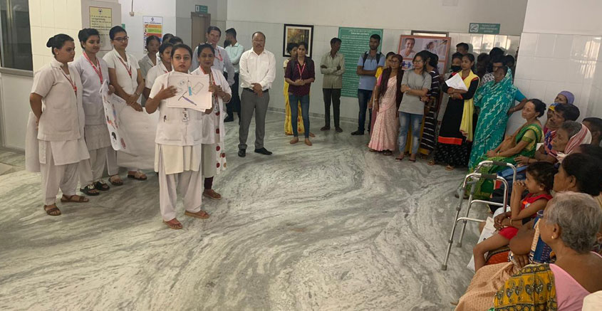 An interactive session of staff nurses and patients and their attendants of the Assam Cancer Care Foundation on World Patients Safety Day 2019